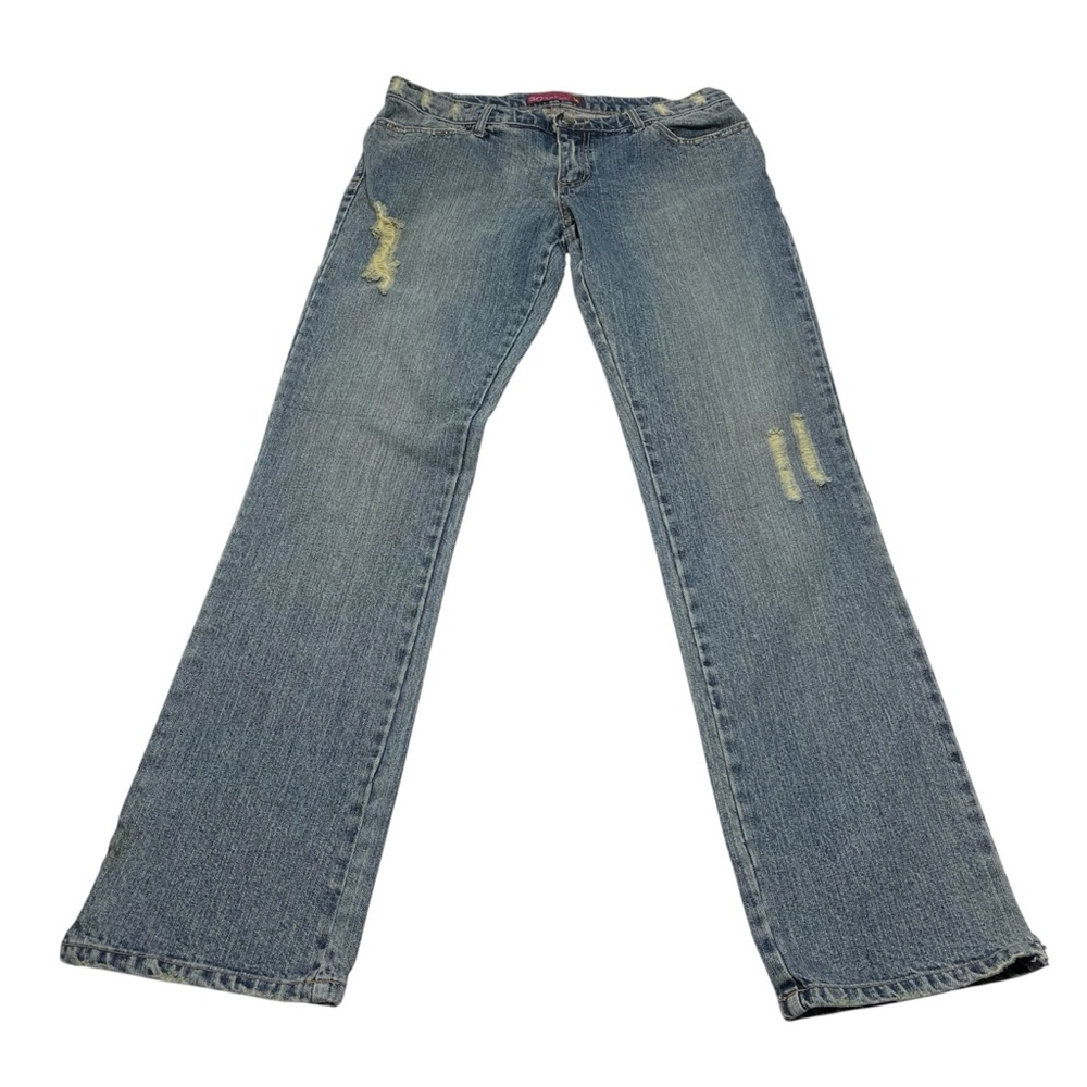 2000s SO Jeans Women’s Size 11 Distressed Embroidered Flowers Boho Whimsical Y2K